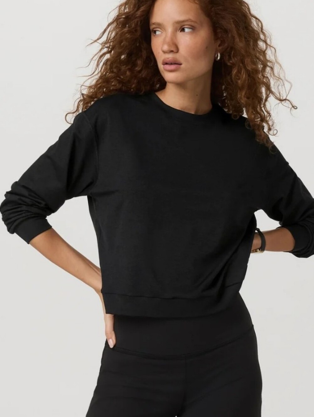 Vuori Long Sleeve Halo Crew Black Heather Size Small NWT